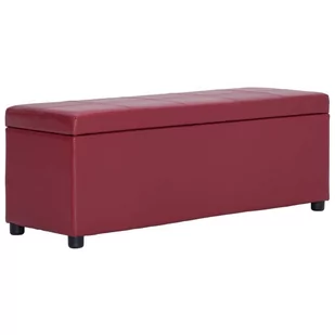 vidaXL Ławka ze schowkiem, 116 cm, czerwone wino, sztuczna skóra vidaXL - Ławki do przedpokoju - miniaturka - grafika 1