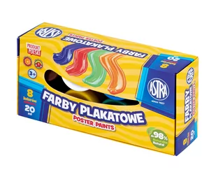 Farby plakatowe 8 kolorów 20ml ASTRA - Farby i media malarskie - miniaturka - grafika 1