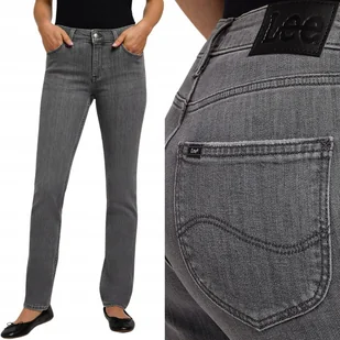 Lee ELLY SLIM STRAIGHT Ash Stone PROSTE DOPASOWANE SZARY DżINS W28 L33 - Spodnie damskie - miniaturka - grafika 1
