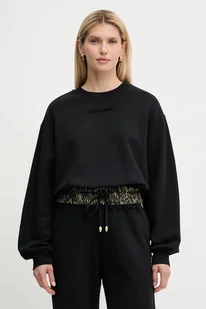 Just Cavalli bluza bawełniana damska kolor czarny gładka 79PAIE20 CF100 - Bluzy damskie - miniaturka - grafika 1