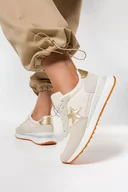 Moda i Uroda OUTLET - Beżowe sneakersy damskie buty sportowe na platformie sznurowane Casu 77081-2-40 - miniaturka - grafika 1
