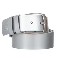 Paski - Klasyczny Pasek Damski VerMari Skórzany Srebrny Mat 4 cm - miniaturka - grafika 1