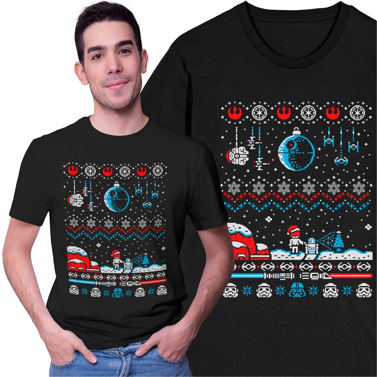 Koszulka Świąteczna T-shirt na Święta Star Wars Gwiazda Śmierci Vader Jedi