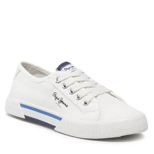 Pepe jeans Tenisówki Brady Boy Basic PBS30527 White 800 - Trampki damskie - miniaturka - grafika 1