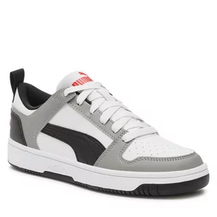 Buty dla dziewczynek - Sneakersy Puma Rebound Layup Lo Sl Jr 370490 20 Puma White-Puma Black-Concrete Gray-For All Time Red - grafika 1