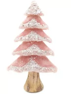 Ozdoby bożonarodzeniowe - Choinka Sztuczna Z Futerkiem Brokatem Kryształowa Glamour Różowa 38 Cm - miniaturka - grafika 1