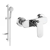 Baterie umywalkowe - Mexen Milo DF40 bateria prysznicowa z zestawem prysznicowym, chrom - miniaturka - grafika 1