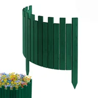 Ogrodzenia - Floranica PŁOTEK OGRODOWY drewniany, elastyczny, obrzeże rabatek, palisada 100 x 40 cm Zielony - miniaturka - grafika 1