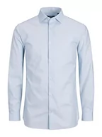 Koszule męskie - JACK & JONES Męska koszula Jprblaparker L/S Noos, Cashmere Blue/Fit:Slim Fit, S - miniaturka - grafika 1