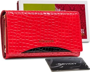 Peterson Lakierowany portfel damski z motywem krokodylej skóry Peterson NoSize - Portfele - miniaturka - grafika 1