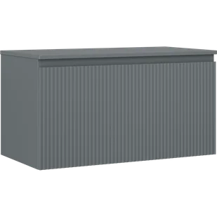 Mexen Rivel szafka łazienkowa podumywalkowa 90 cm z blatem, 1 szuflada, ryflowana , grafit mat - 91A20-09047-1-BFC66 - Szafki łazienkowe - miniaturka - grafika 1