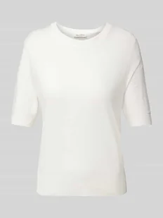 T-shirt o kroju regular fit z mieszanki lyocellu i bawełny z imitacji dzianiny o drobnym splocie - Koszulki i topy damskie - miniaturka - grafika 1