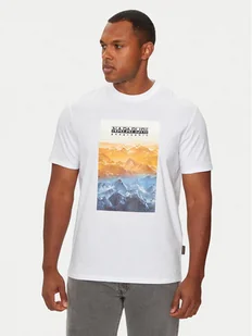 Napapijri T-Shirt S-Rollin NP0A4I3D Biały Regular Fit - Koszulki męskie - miniaturka - grafika 1
