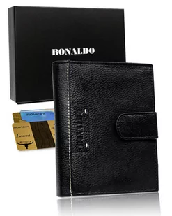 Męski Duży Portfel Skórzany, Pionowy Z Zapinką I Ochroną Rfid — Ronaldo - Portfele - miniaturka - grafika 1