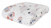 Koce - Biały koc 150x200 z niedźwiadkami NIEDŹWIEDŹ - miniaturka - grafika 1