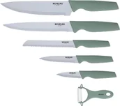 Noże kuchenne - MICHELINO 6-częściowy zestaw noży Zestaw do krojenia z obieraczką Seria Alythia Green - miniaturka - grafika 1