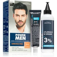 Farby do włosów i szampony koloryzujące - Joanna Power Men Color Cream Farba do włosów 3in1 dla mężczyzn 01 Black 100g - miniaturka - grafika 1