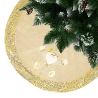 Dywany - Dywanik pod choinkę z mikołajem 106 cm złota mata na prezenty - miniaturka - grafika 1
