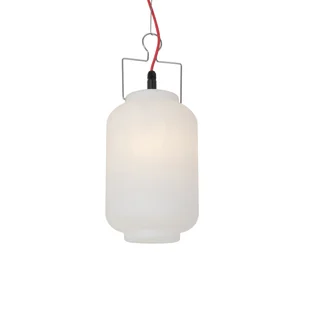 QAZQA Lampa wisząca zewnętrzna biała 20 cm z czerwoną wtyczką IP44 - Pion - Lampy ogrodowe - miniaturka - grafika 1