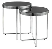 Ławy i stoliki kawowe - Zestaw okrągłych stolików SAGA kolor CZARNY/CHROM - miniaturka - grafika 1