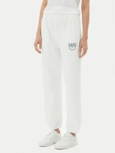 PINKO Spodnie dresowe Plumcake 104790 A2G8 Biały Regular Fit - Spodnie sportowe damskie - miniaturka - grafika 1