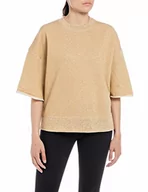 Bluzy damskie - Replay Bluza damska, złoto próby 300 Lurex, XXS - miniaturka - grafika 1