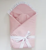 Rożki i beciki - ROŻEK PUDROWY RÓŻ z białą falbanką - miniaturka - grafika 1