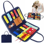 Zabawki sensoryczne - TABLICA SENSORYCZNA MANIPULACYJNA MONTESSORI TORBA X421 - miniaturka - grafika 1