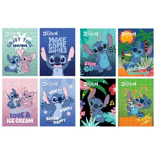 8X ZESZYT A5 STITCH: 4X 32 KARTKI KRATKA + 4X 16 KARTEK 3 LINIA, KAŻDY INNY - Zeszyty szkolne - miniaturka - grafika 1