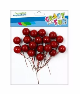 Craft with Fun Ozdoba dekoracyjna Drucik Wisnia 1,5cm 20szt 12/288 - Pozostałe akcesoria dla plastyków - miniaturka - grafika 1