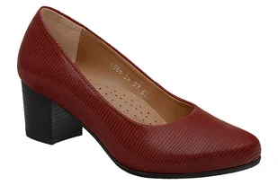 Czółenka na obcasie buty AXEL Comfort 1666 Bordo Egzotico na Haluksy Kosela Medic 9666 Bordowe - Czółenka - miniaturka - grafika 1