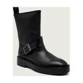 Botki damskie - Calvin Klein Skórzane bikery - miniaturka - grafika 1