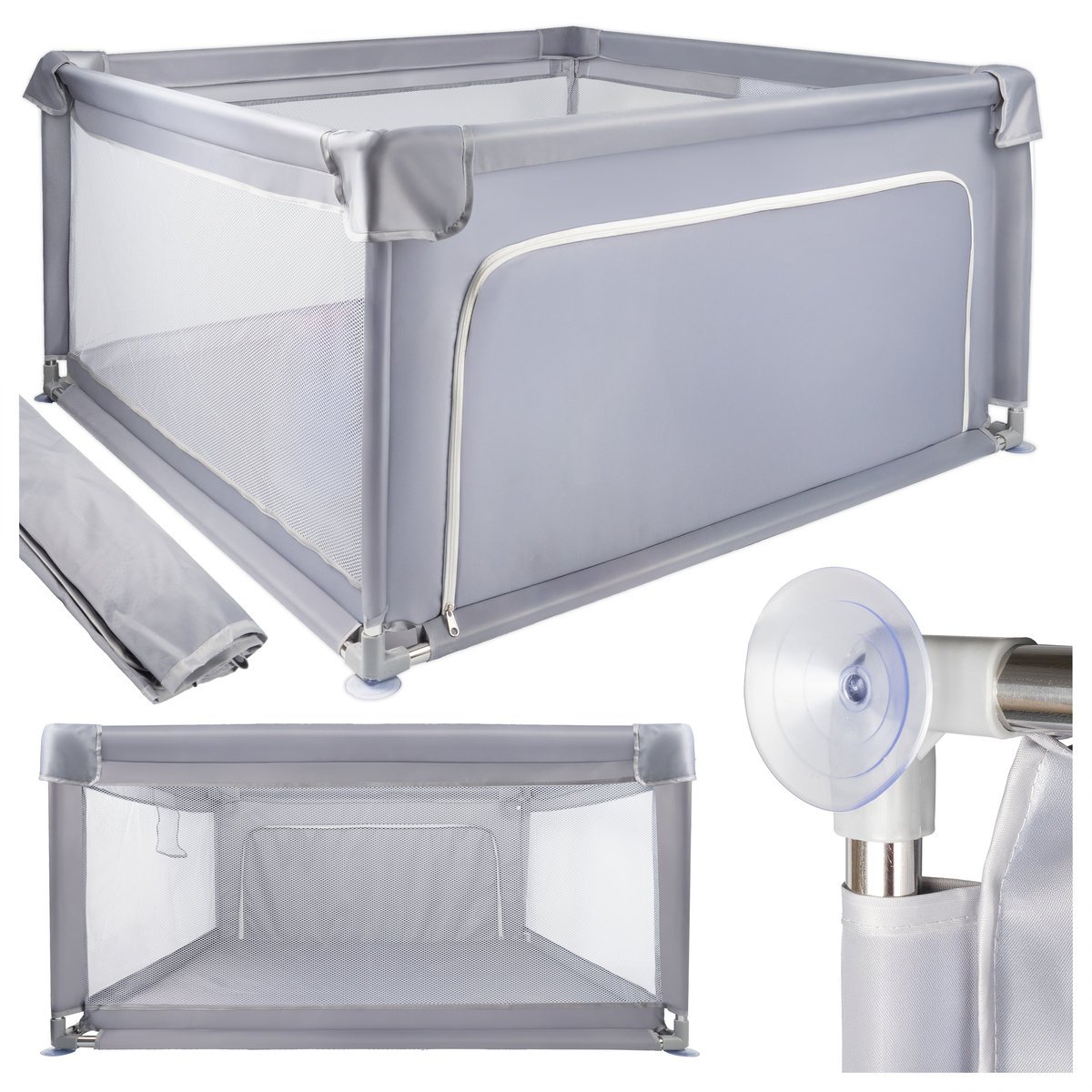 Kojec dla dzieci suchy basen plac zabaw mocowany na przyssawkach 120x120cm