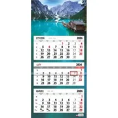 Kalendarze - Kalendarz 2026 trójdzielny płaska główka Lazur - miniaturka - grafika 1