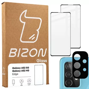 Bizon Szkło hartowane Bizon Glass Edge - 2 sztuki + ochrona na obiektyw, Galaxy A52 / 5G, czarne 5903896180571 - Szkła hartowane na telefon - miniaturka - grafika 1