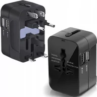 Adaptery i przejściówki - Przejściówka Travel Adapter Gniazdka Usa Uk Eu All In One Ładowarka Usb - miniaturka - grafika 1