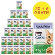 Mokra karma dla kotów - Karma dla kota CAT CHOW Sterilised z Jagnięciną i zieloną fasolką w sosie (26 x 85 g) - miniaturka - grafika 1
