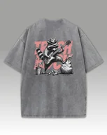 Koszulki i topy damskie - Damska koszulka oversize Trash Rock Szop Pracz sprana Szary XL - miniaturka - grafika 1