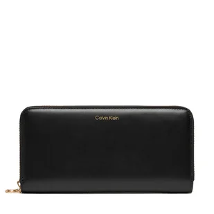 Duży Portfel Damski Calvin Klein Ck Large Zip Around LV04F1093G Czarny - Portfele - miniaturka - grafika 1