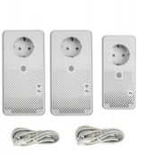 Adaptery i przejściówki - Zestaw 3 wzmacniaczy sygnału WiFi Powerline Internet Booster - miniaturka - grafika 1