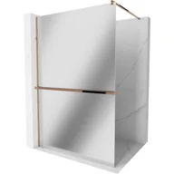 Lustra - Mexen Kioto+ ścianka prysznicowa z półką Walk-in 80 x 200 cm, lustro, różowe złoto - 800-080-121-60-50 - miniaturka - grafika 1