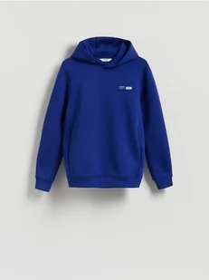 Reserved - Gładka bluza z kapturem - niebieski - Bluzy męskie - miniaturka - grafika 1