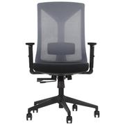 Fotele i krzesła biurowe - Stema T Ergonomiczne obrotowe krzesło biurowe HAGER czarno-szary - wysuw siedziska, pianka wtryskowa T/HAGER/01-76/1/M/0 - miniaturka - grafika 1