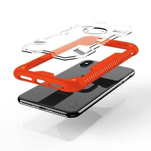 Zizo Proton Case Pancerne etui iPhone X ze szkłem 9H na ekran (Orange/Trans Clear) - Etui i futerały do telefonów - miniaturka - grafika 8