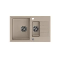 Zlewozmywaki - QUADRON Zlewozmywak granitowy beżowy PETER 156 HCQP57850BEZK - miniaturka - grafika 1