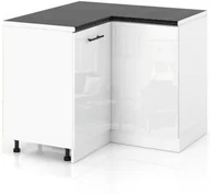 Szafki kuchenne - Szafka Kuchenna Stojąca Z Blatem Narożna 90x90cm Spremium Biały Połysk - miniaturka - grafika 1