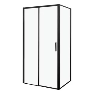 Novoterm Kabina natryskowa 100x79x190 cm / 6 mm z brodzikiem , czarna Silves Silves 100 80 (Z Brodzikiem) - Kabiny prysznicowe - miniaturka - grafika 1