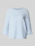 Swetry damskie - Sweter z dzianiny o kroju oversized z rękawem o dł. 3/4 model ‘SIMONI’ - miniaturka - grafika 1