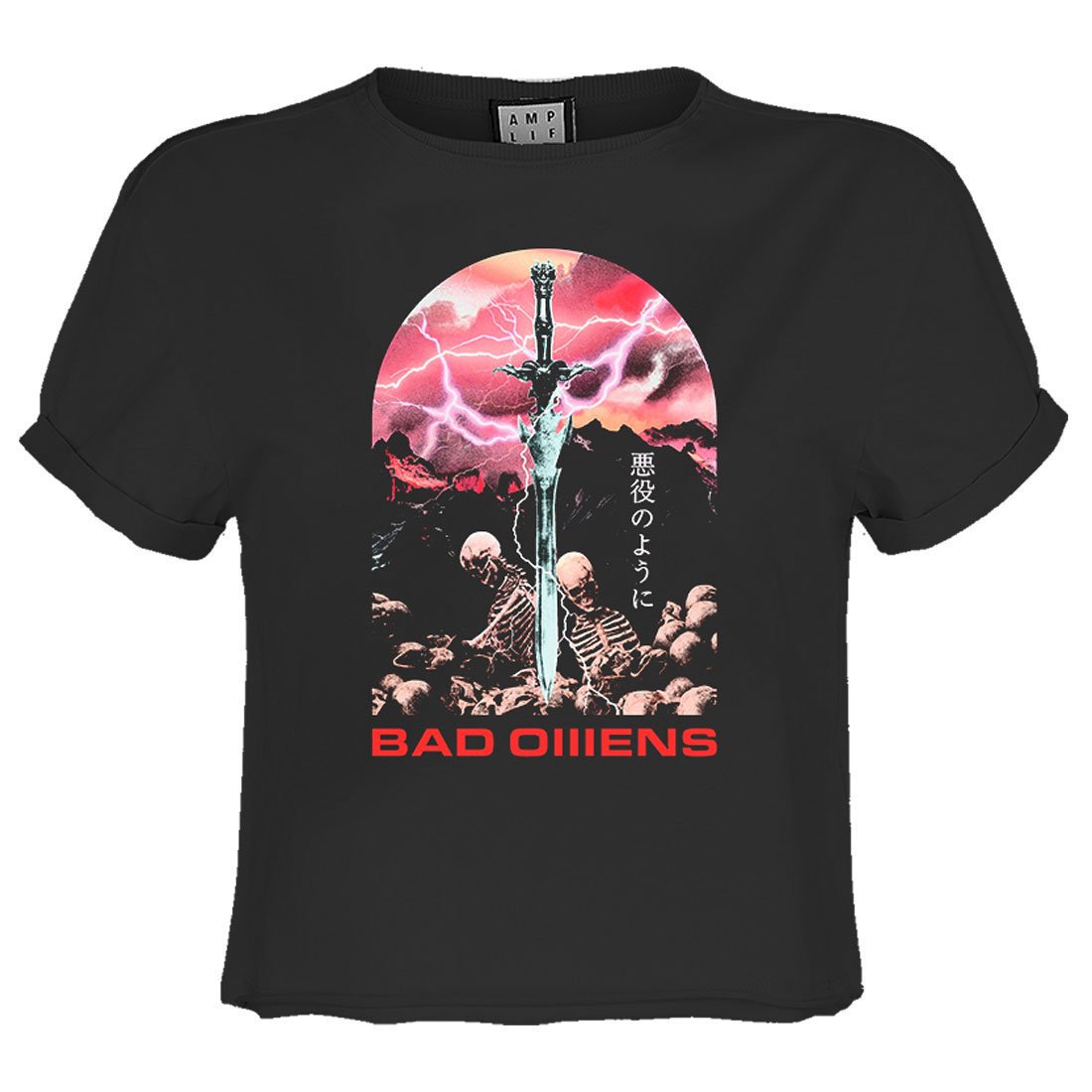 Koszulka Krótka Amplified Bad Omens Fantasy Sward Crop Top-M
