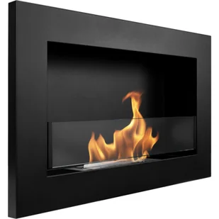 Biokominek 650 x 400 mm Slim czarny mat z szybą - Biokominki - miniaturka - grafika 1